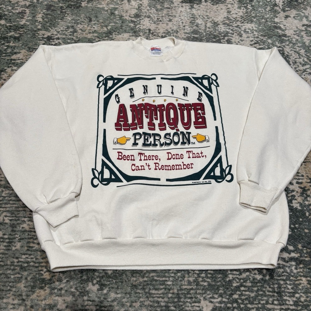 Vintage Genuine Antique Person 1990s Crewneck Pullover 90s Sweatshirt 2XL